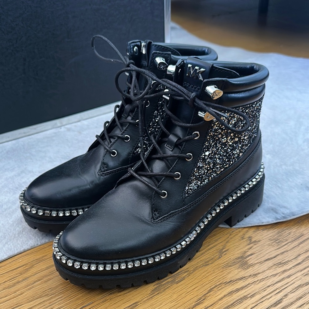Michael Kors Glitz Combat Boots
